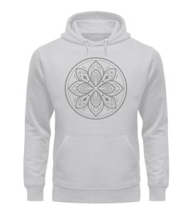 Mandala Collection by Woxtattoo - Gray - Unisex Organic Hoodie-17