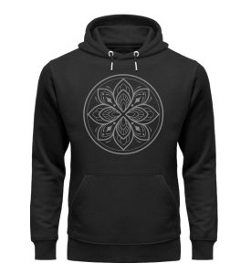 Mandala Collection by Woxtattoo - Gray - Unisex Organic Hoodie-16