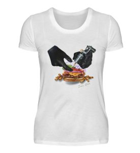 Tattooing Burger Artwork - Damen Premiumshirt-3