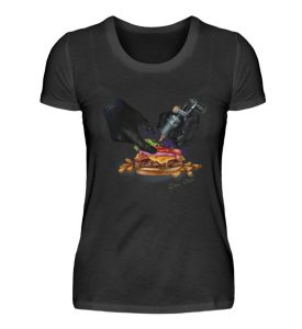 Tattooing Burger Artwork - Damen Premiumshirt-16