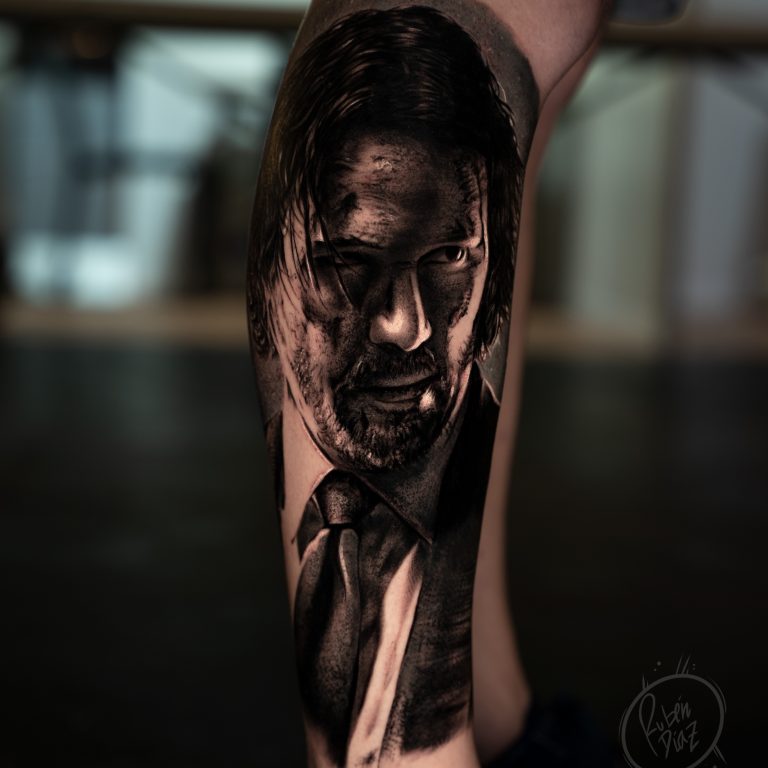 John Wick Tattoo Black and grey realistic